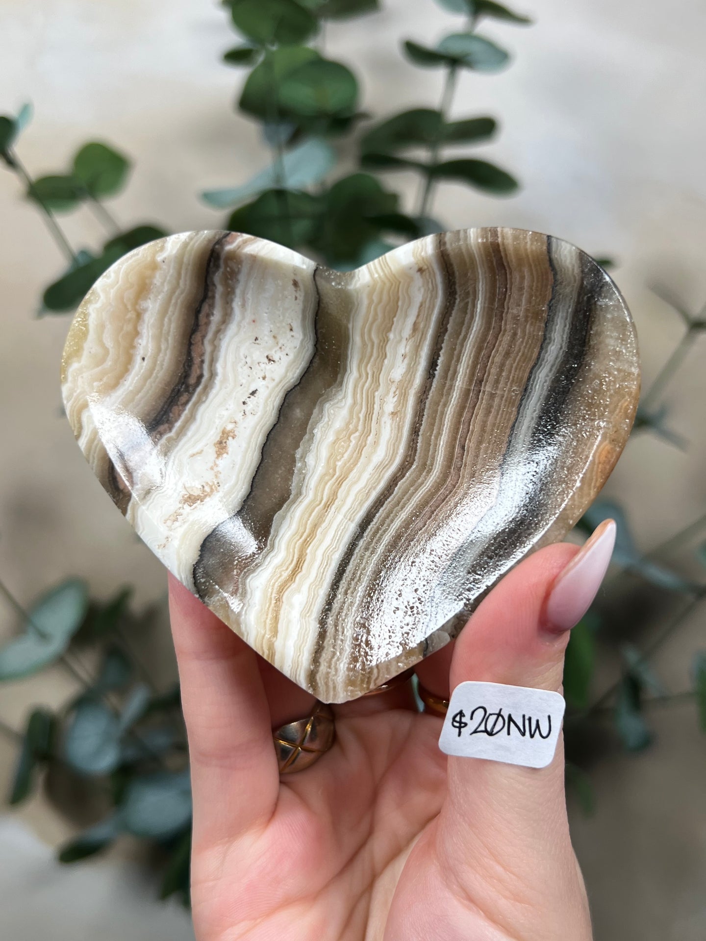 Zebra Calcite Heart Dishes (12 options)
